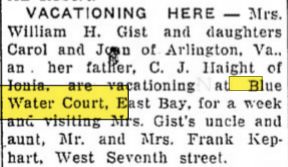 Blue Water Court - July 1950 Article